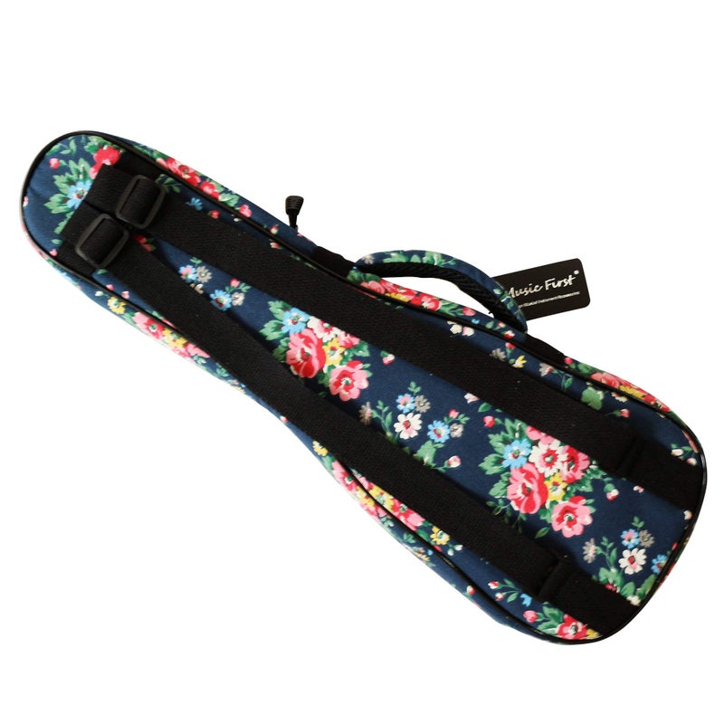 MUSIC FIRST Original Desgin, Canvas Dark Night Garden Floral Soprano Ukulele Case, Ukulele Bag, Ukulele Backpack (Fit for 21 inch Soprano Ukulele) - Image 5